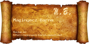 Maginyecz Barna névjegykártya